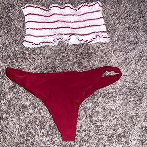 strapless bathing suit